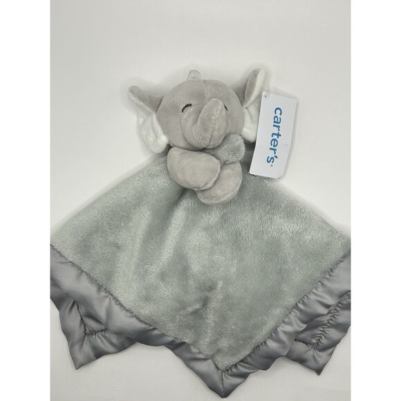 Carters Baby GRAY ELEPHANT LOVEY Blanket Soother Comforter Lovey 14" w/ Tags - Picture 14 of 15